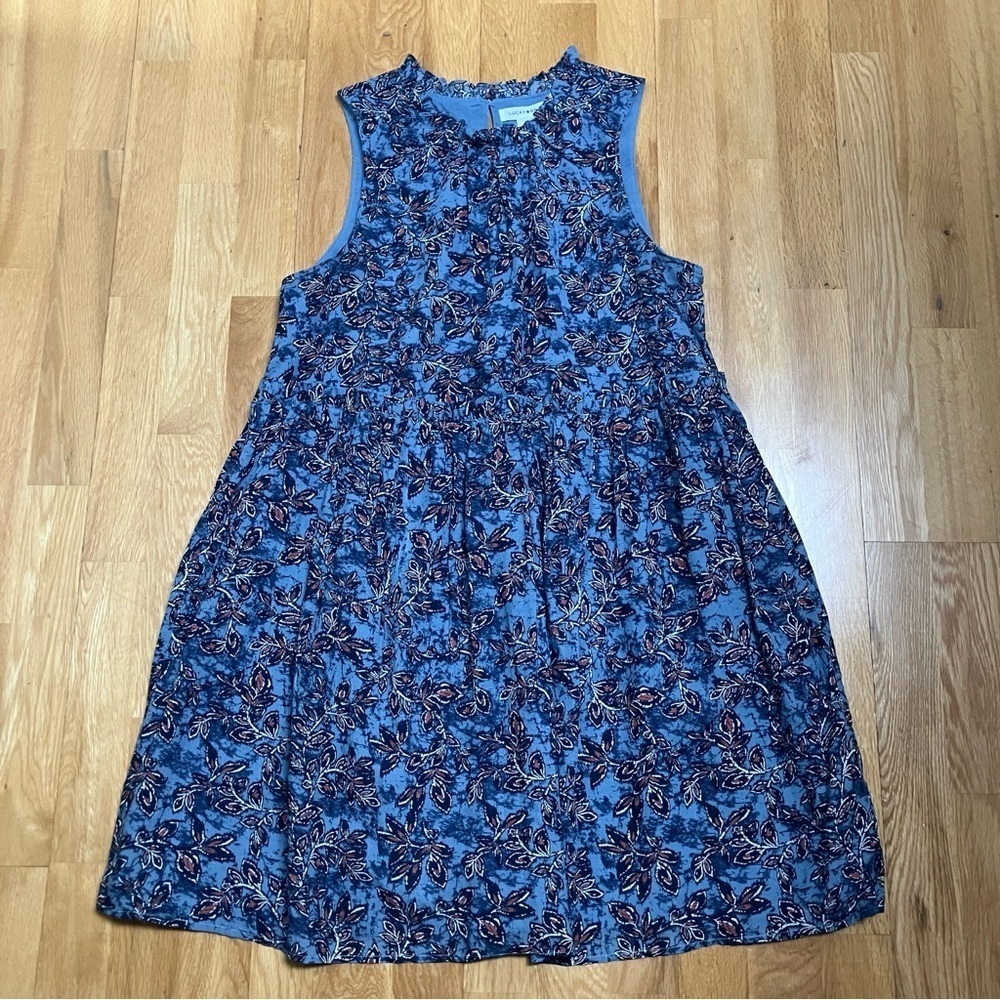 Lucky Brand Blue Floral Pleated Dress